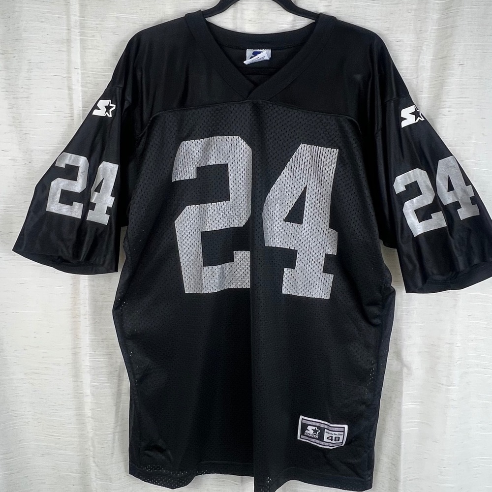 Vintage 1998 Starter Charles Woodson Oakland Raiders Jersey Black Silver 48 L